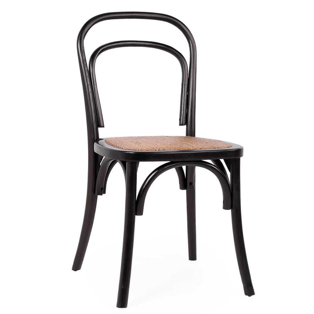 LETO-BLACK.jpg Καρέκλα LETO Μαύρο Ξύλο/Rattan 45x54x89cm - Image 1