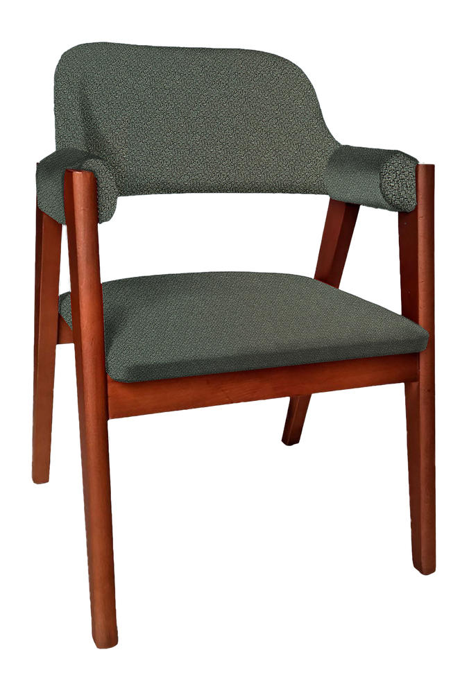 SOCIAL-3-ROMMA-2350-07.jpg ΚΑΡΕΚΛΑ SOCIAL ΞΥΛΙΝΗ ΜΕ ΥΦΑΣΜΑ ΣΕ ΠΡΑΣΙΝΗ ΑΠΟΧΡΩΣΗ - Image 1