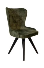 ΚΑΡΕΚΛΑ ROSS ΜΕ ΠΡΑΣΙΝΟ ΥΦΑΣΜΑ & ΞΥΛΙΝΑ ΠΟΔΙΑ ΣΕ ΜΑΥΡΗ ΑΠΟΧΡΩΣΗ - Image 2