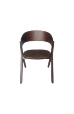 Ξύλινη Καρέκλα Riviera με Κυκλική Πλάτη & Επενδυμένο Κάθισμα