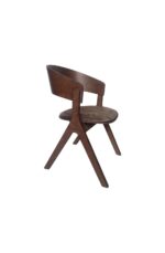 Ξύλινη Καρέκλα Riviera με Κυκλική Πλάτη & Επενδυμένο Κάθισμα - Image 2