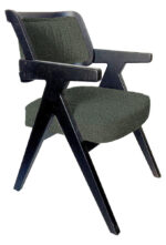 ΚΑΡΕΚΛΑ SORRENTO ΑΠΟ ΞΥΛΟ ΣΕ ΜΑΤ ΜΑΥΡΗ ΑΠΟΧΡΩΣΗ & ΠΡΑΣΙΝΟ ΥΦΑΣΜΑ - Image 3