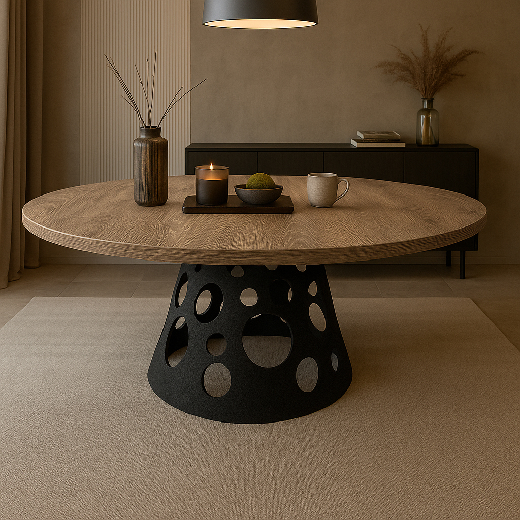 5194 ΤΡΑΠΕΖΑΡΙΑ UNIVERSE ΜΕ ΕΠΙΦΑΝΕΙΑ ΣΕ ΑΝΟΙΧΤΗ ΑΠΟΧΡΩΣΗ ΚΑΙ ΜΑΥΡΗ ΒΑΣΗ - Image 1