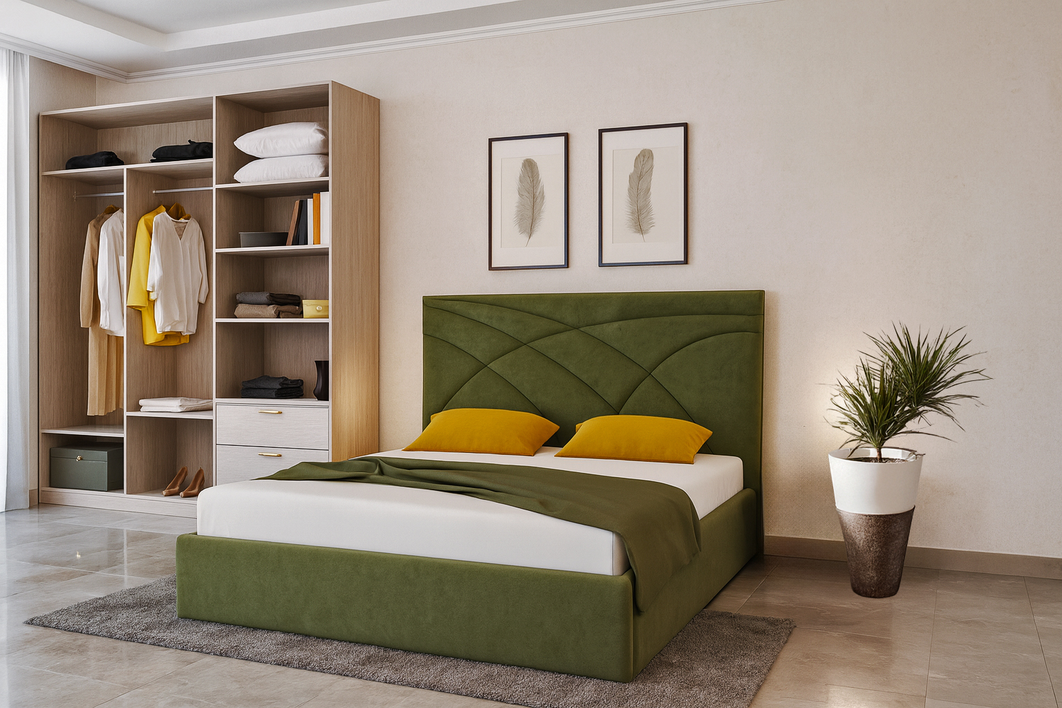 BIRD Prasino ΚΡΕΒΑΤΙ ΔΙΠΛΟ BIRD Spitimade® - Image 1