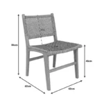 Καρέκλα Darien σκελετός teak ξύλο σε φυσική απόχρωση και κρεμ-μαύρο pe σχοινί 52x62x86εκ - Image 2