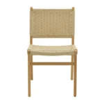 Καρέκλα Julien rubberwood φυσικό-έδρα φυσικό σχοινί 61x54x85εκ
