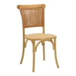Καρέκλα Karley  φυσικό ξύλο οξιάς-έδρα φυσικό rattan 48x52x89εκ - Image 8