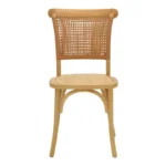 Καρέκλα Karley  φυσικό ξύλο οξιάς-έδρα φυσικό rattan 48x52x89εκ