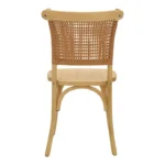 Καρέκλα Karley  φυσικό ξύλο οξιάς-έδρα φυσικό rattan 48x52x89εκ - Image 6