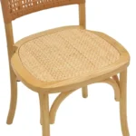 Καρέκλα Karley  φυσικό ξύλο οξιάς-έδρα φυσικό rattan 48x52x89εκ - Image 4