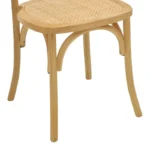 Καρέκλα Karley  φυσικό ξύλο οξιάς-έδρα φυσικό rattan 48x52x89εκ - Image 3