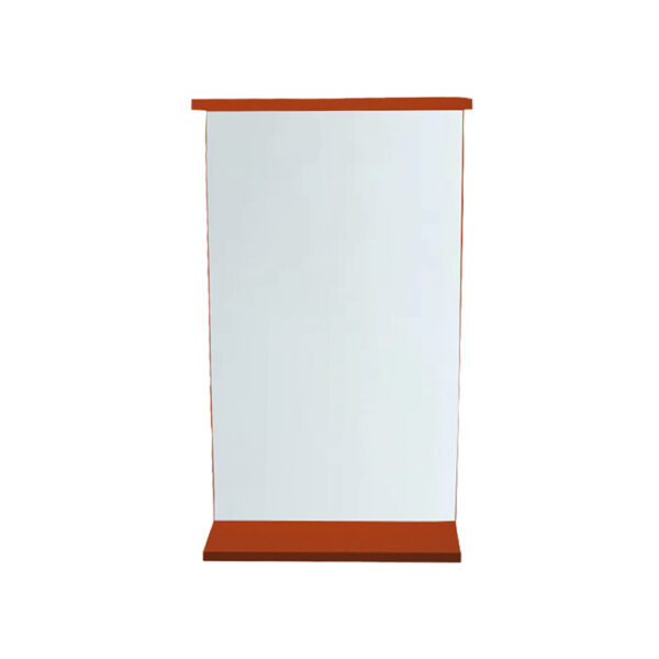 Ορθογώνιος Καθρέφτης Μπάνιου Με Ξύλινη Κορνίζα Σε Κεραμιδί Απόχρωση