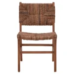 Καρέκλα Refane σκελετός teak ξύλο με ψάθα σε καρυδί απόχρωση 50x58x85εκ
