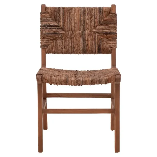 Καρέκλα Refane σκελετός teak ξύλο με ψάθα σε καρυδί απόχρωση 50x58x85εκ