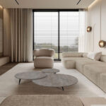 ΤΡΑΠΕΖΙ ΣΑΛΟΝΙΟΥ TRIOWOOD Spitimade® ΜΕΛΑΜΙΝΗ ΜΕ ΕΠΕΝΔΥΣΗ ΤΥΠΟΥ ΓΡΑΝΙΤΗ