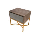 Κομοδίνο Komo-Arco με Υφασμάτινο Συρτάρι & Χρυσή Μεταλλική Βάση