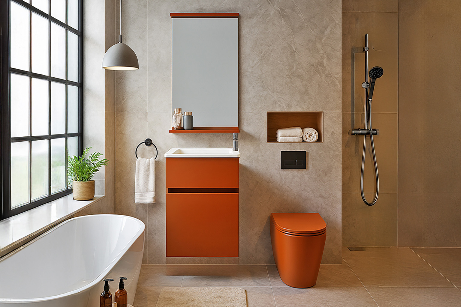 kokkino DECOR ΕΠΙΠΛΟ ΜΠΑΝΙΟΥ MAGENTA-98 ΣΕ ΑΠΟΧΡΩΣΗ ΚΕΡΑΜΙΔΙ - Image 1