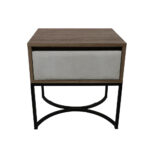 Κομοδίνο Komo-Arco Mε Υφασμάτινη Λεπτομέρεια & Μαύρη Μεταλλική Βάση - Image 2