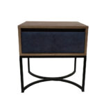 Κομοδίνο Komo-Arco Mε Υφασμάτινη Λεπτομέρεια & Μαύρη Μεταλλική Βάση - Image 2