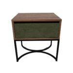 Κομοδίνο Komo-Arco Mε Υφασμάτινη Λεπτομέρεια & Μαύρη Μεταλλική Βάση - Image 2