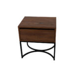 Κομοδίνο Komo-Arco Mε Ξύλινη Όψη και Μαύρη Μεταλλική Βάση - Image 2