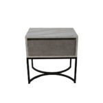 Κομοδίνο Komo-Arco Mε Υφασμάτινη Λεπτομέρεια & Μαύρη Μεταλλική Βάση - Image 2