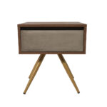 Κομοδίνο Komo-Nord Mε Υφασμάτινη Λεπτομέρεια & Χρυσή Μεταλλική Βάση - Image 2