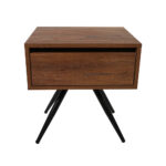 Κομοδίνο Komo-Nord Mε Ξύλινη Όψη και Μαύρη Μεταλλική Βάση - Image 2