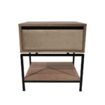 Κομοδίνο Komo-Woodtex με Υφασμάτινο Συρτάρι & Μαύρη Μεταλλική Βάση - Image 2