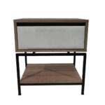 Κομοδίνο Komo-Woodtex με Υφασμάτινο Συρτάρι & Mαύρη Μεταλλική Βάση - Image 2