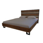 ΚΡΕΒΑΤΙ ΔΙΠΛΟ WOODY Spitimade® ΞΥΛΙΝΟ ΜΕ ΥΦΑΣΜΑ ΣΕ ΜΠΕΖ ΑΠΟΧΡΩΣΗ - Image 2