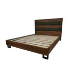 ΚΡΕΒΑΤΙ ΔΙΠΛΟ WOODY Spitimade® ΞΥΛΙΝΟ ΜΕ ΥΦΑΣΜΑ ΣΕ ΠΡΑΣΙΝΗ ΑΠΟΧΡΩΣΗ - Image 3