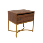 Κομοδίνο Komo-Arco Mε Ξύλινη Όψη και Χρυσή Μεταλλική Βάση - Image 2