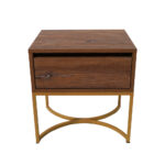 Κομοδίνο Komo-Arco Mε Ξύλινη Όψη και Χρυσή Μεταλλική Βάση - Image 3