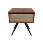 Κομοδίνο Komo-Nord Mε Υφασμάτινη Λεπτομέρεια & Mαύρη Μεταλλική Βάση - Image 3