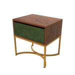 Κομοδίνο Komo-Arco Mε Υφασμάτινη Λεπτομέρεια & Χρυσή Μεταλλική Βάση - Image 2