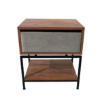 Κομοδίνο Komo-Woodtex με Υφασμάτινο Συρτάρι & Mαύρη Μεταλλική Βάση - Image 4