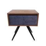 Κομοδίνο Komo-Nord Mε Υφασμάτινη Λεπτομέρεια & Μαύρη Μεταλλική Βάση - Image 2