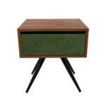 Κομοδίνο Komo-Nord Mε Υφασμάτινη Λεπτομέρεια & Μαύρη Μεταλλική Βάση - Image 2