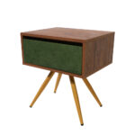 Κομοδίνο Komo-Nord Mε Υφασμάτινη Λεπτομέρεια & Χρυσή Μεταλλική Βάση