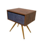 Κομοδίνο Komo-Nord Mε Υφασμάτινη Λεπτομέρεια & Χρυσή Μεταλλική Βάση