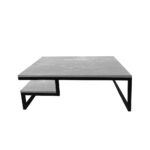 ΤΡΑΠΕΖΙ ΣΑΛΟΝΙΟΥ JANGO ΜΕ ΜΕΤΑΛΛΙΚΟ ΣΚΕΛΕΤΟ & ΕΠΙΦΑΝΕΙΑ ΑΠΟ ΜΕΛΑΜΙΝΗ ΜΕ ΥΦΗ ΤΣΙΜΕΝΤΟΥ ΣΕ ΛΕΥΚΟ - Image 2