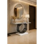 ΕΠΙΠΛΟ ΕΙΣΟΔΟΥ AMALFI ΜΕ ΜΕΤΑΛΛΙΚΗ ΒΑΣΗ & ΞΥΛΙΝΗ ΕΠΙΦΑΝΕΙΑ ΣΕ ΟΨΗ ΜΑΡΜΑΡΟΥ