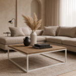 ΤΡΑΠΕΖΙ ΣΑΛΟΝΙΟΥ SIMPLY ΜΕ ΜΕΤΑΛΛΙΚΟ ΣΚΕΛΕΤΟ & ΕΠΙΦΑΝΕΙΑ ΑΠΟ ΜΕΛΑΜΙΝΗ ΣΕ ΑΠΟΧΡΩΣΗ ΑΝΟΙΧΤΟΥ ΞΥΛΟΥ