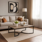 ΤΡΑΠΕΖΙ ΣΑΛΟΝΙΟΥ ATLAS ΜΕ ΜΕΤΑΛΛΙΚΟ ΣΚΕΛΕΤΟ & ΕΠΙΦΑΝΕΙΑ ΑΠΟ ΜΕΛΑΜΙΝΗ ΣΕ ΑΠΟΧΡΩΣΗ ΑΝΟΙΧΤΟΥ ΞΥΛΟΥ