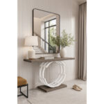 ΕΠΙΠΛΟ ΕΙΣΟΔΟΥ AMALFI ΜΕ ΜΕΤΑΛΛΙΚΗ ΒΑΣΗ & ΞΥΛΙΝΗ ΕΠΙΦΑΝΕΙΑ ΣΕ ΑΝΟΙΧΤΗ ΑΠΟΧΡΩΣΗ