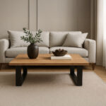 ΤΡΑΠΕΖΙ ΣΑΛΟΝΙΟΥ VERTO ΜΕ ΜΕΤΑΛΛΙΚΟ ΣΚΕΛΕΤΟ & ΕΠΙΦΑΝΕΙΑ ΑΠΟ ΜΕΛΑΜΙΝΗ ΣΕ ΑΠΟΧΡΩΣΗ ΦΥΣΙΚΟΥ ΞΥΛΟΥ