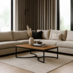 ΤΡΑΠΕΖΙ ΣΑΛΟΝΙΟΥ ATLAS ΜΕ ΜΕΤΑΛΛΙΚΟ ΣΚΕΛΕΤΟ & ΕΠΙΦΑΝΕΙΑ ΑΠΟ ΜΕΛΑΜΙΝΗ ΣΕ ΚΑΡΥΔΙ ΑΠΟΧΡΩΣΗ