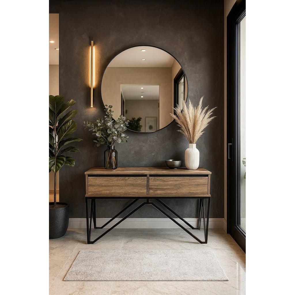 1024_Noela 7763 ΕΠΙΠΛΟ ΕΙΣΟΔΟΥ NOELA ΜΕ ΜΕΤΑΛΛΙΚΗ ΒΑΣΗ & ΔΥΟ ΣΥΡΤΑΡΙΑ - Image 1