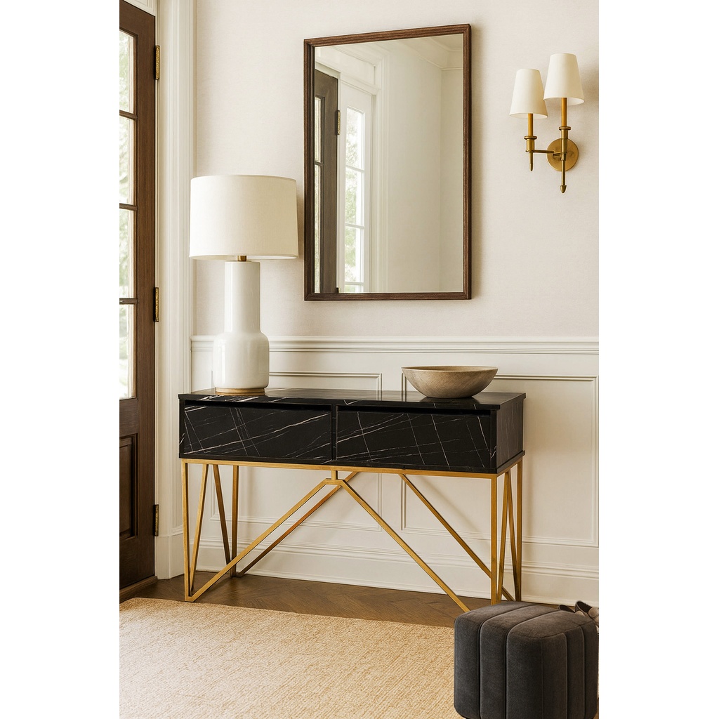 1024_Noela 7767 Gold ΕΠΙΠΛΟ ΕΙΣΟΔΟΥ NOELA ΜΕ ΜΕΤΑΛΛΙΚΗ ΒΑΣΗ & ΔΥΟ ΣΥΡΤΑΡΙΑ - Image 1